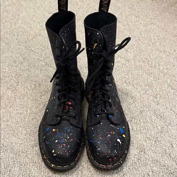 Boots with Colorful Paint Splatter - Picture 2 of 5